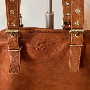 Lacoste leather tote bag (camel)